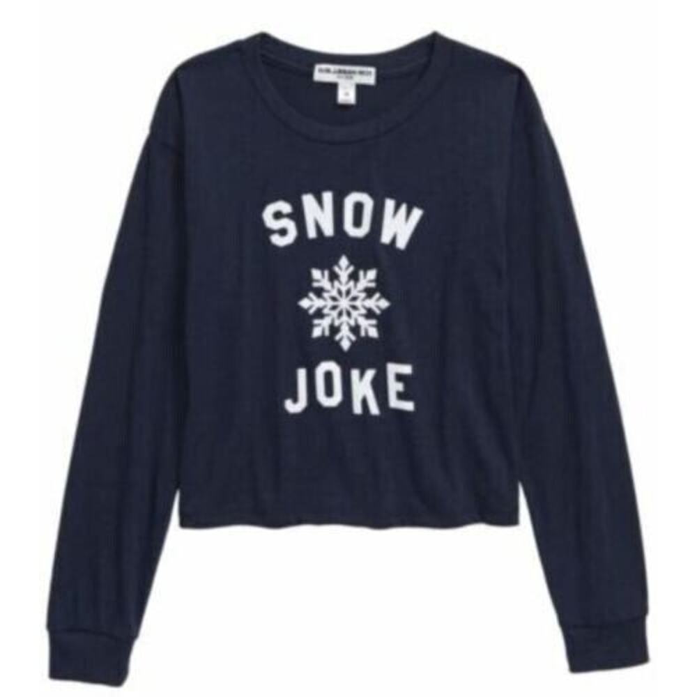 Sub-Urban Riot Girls Snow Joke Long Sleeve Allison Tee Navy & White Medium $34